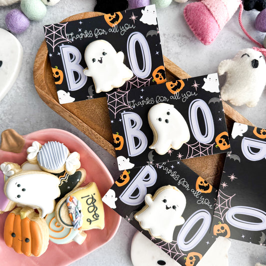 2025 black thanks for all you boo 5x3.5"  cookie cards - pack of 24