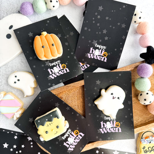 2025 black happy halloween 3.5 x 5"  cookie cards - pack of 24