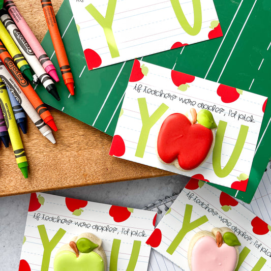 if teachers were apples, i'd choose you 5x3.5" cookie cards - pack of 24