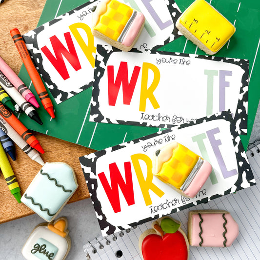 you're the write teacher for me 6x3" cookie cards - pack of 24