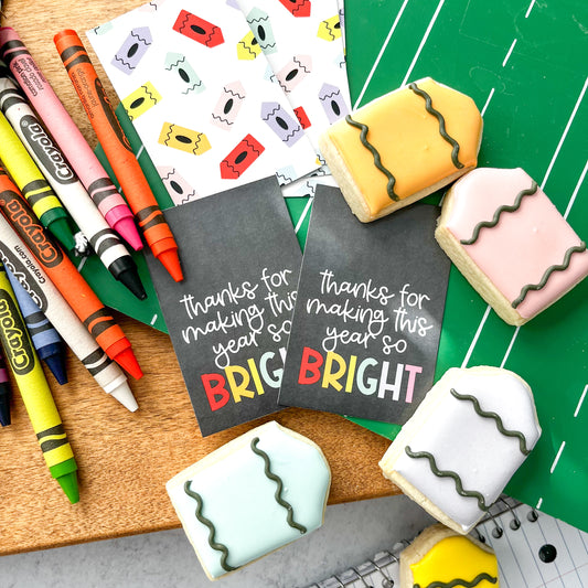 thanks for making this year so bright rectangle tags - pack of 24