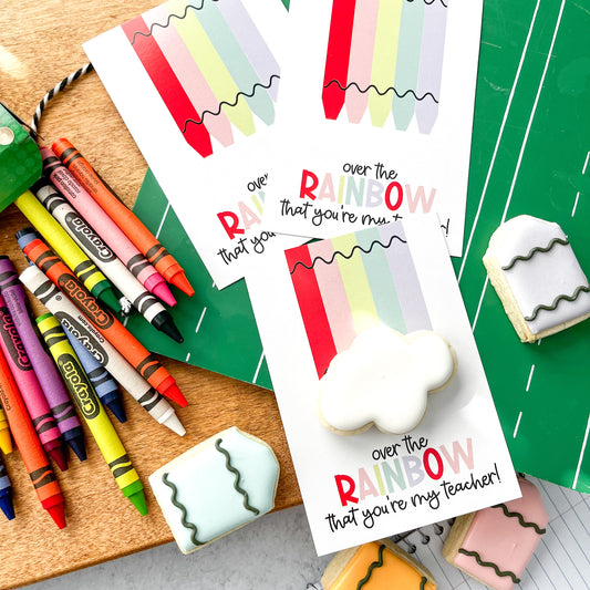 over the rainbow that you're my teacher 3.5x5" cookie cards - pack of 24