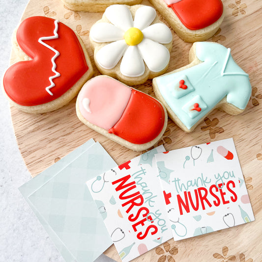 thank you nurses square tags - pack of 24