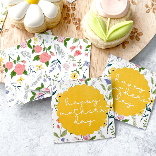 yellow wildflower happy mother's day square tags - pack of 24