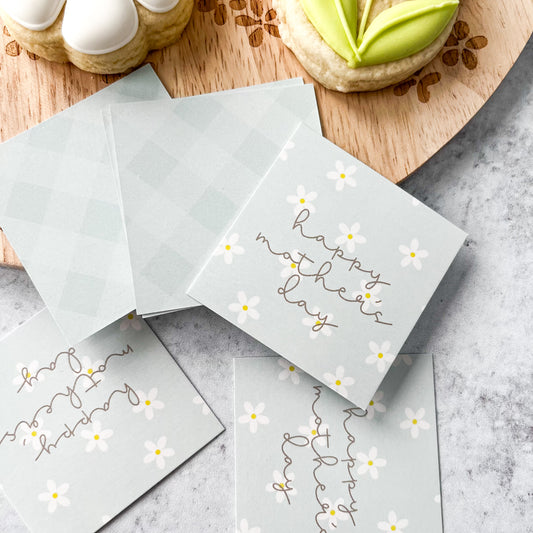 blue daisy happy mother's day square tags - pack of 24