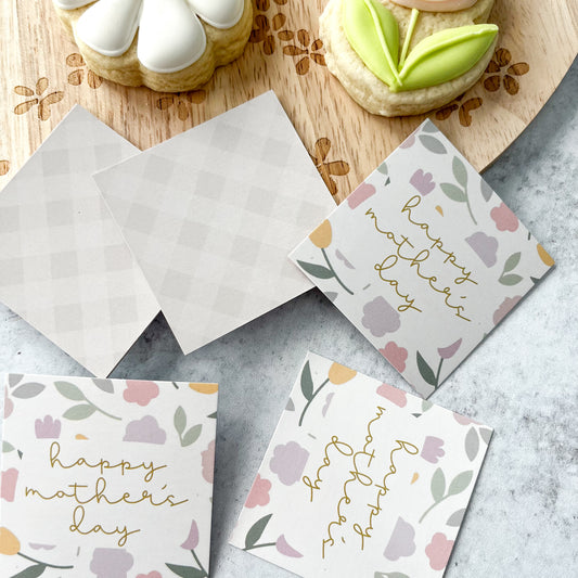 floral happy mother's day square tags - pack of 24
