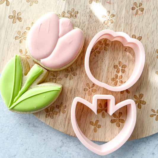 two piece tulip cookie cutter