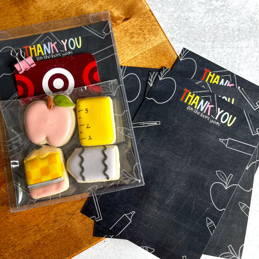 thank you for the best year box backer for mini cookie and gift card - 5"x7" - pack of 24