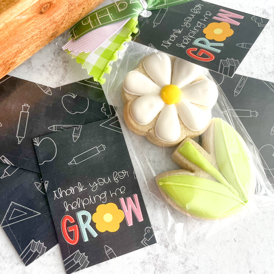 chalkboard thank you for helping me grow rectangle tags - pack of 24