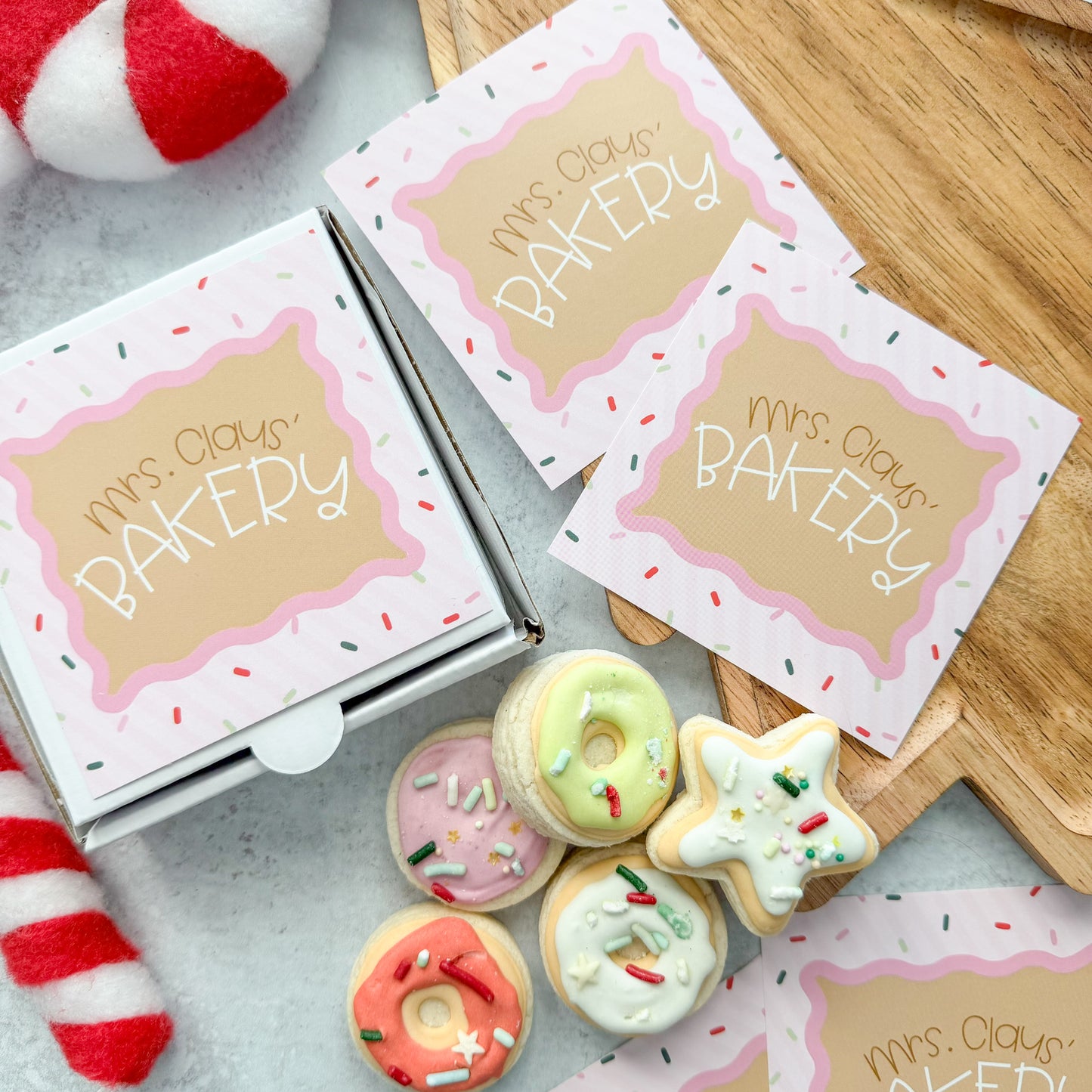 mrs. claus' bakery stickers 3.5x3.5 - pack of 24