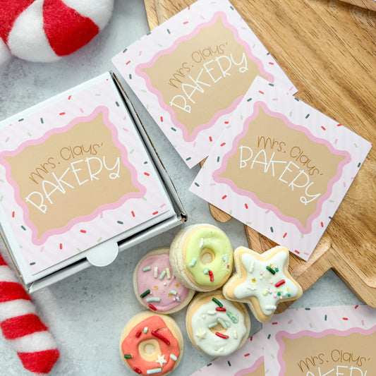 mrs. claus' bakery stickers 3.5x3.5 - pack of 24
