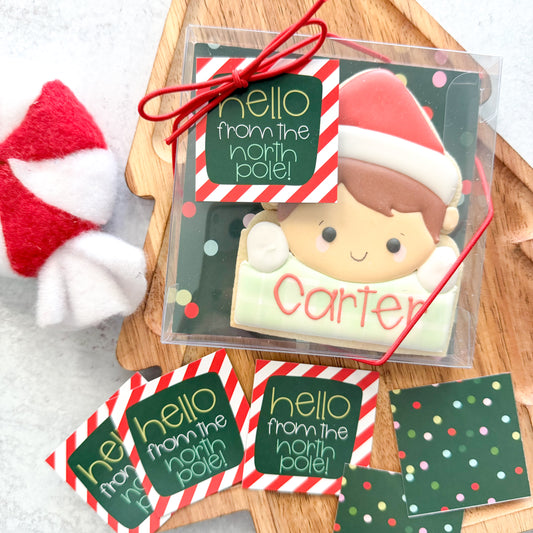 2025 hello from the north pole 2" tags - pack of 24