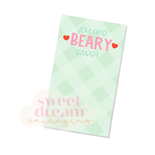 you are beary sweet cookie card - digital download