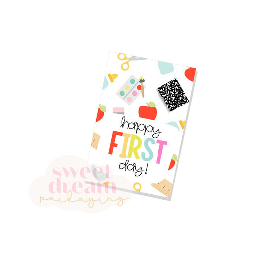 happy first day rectangle tag - digital download