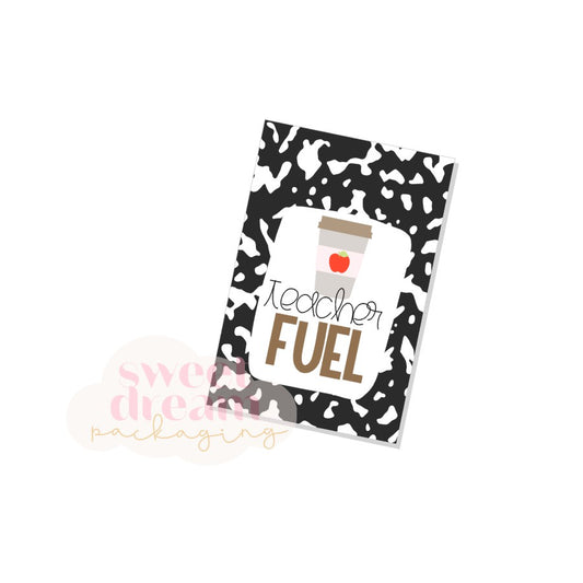 teacher fuel rectangle tag - digital download
