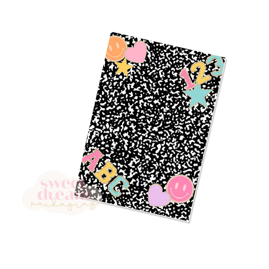 composition book cookie card - digital download