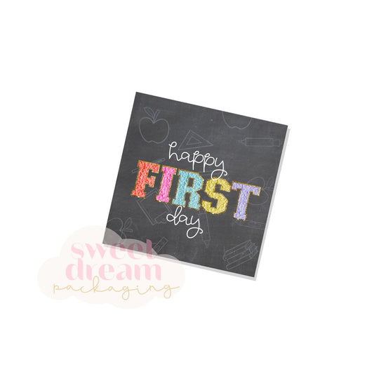 happy first day 2" square tag - digital download