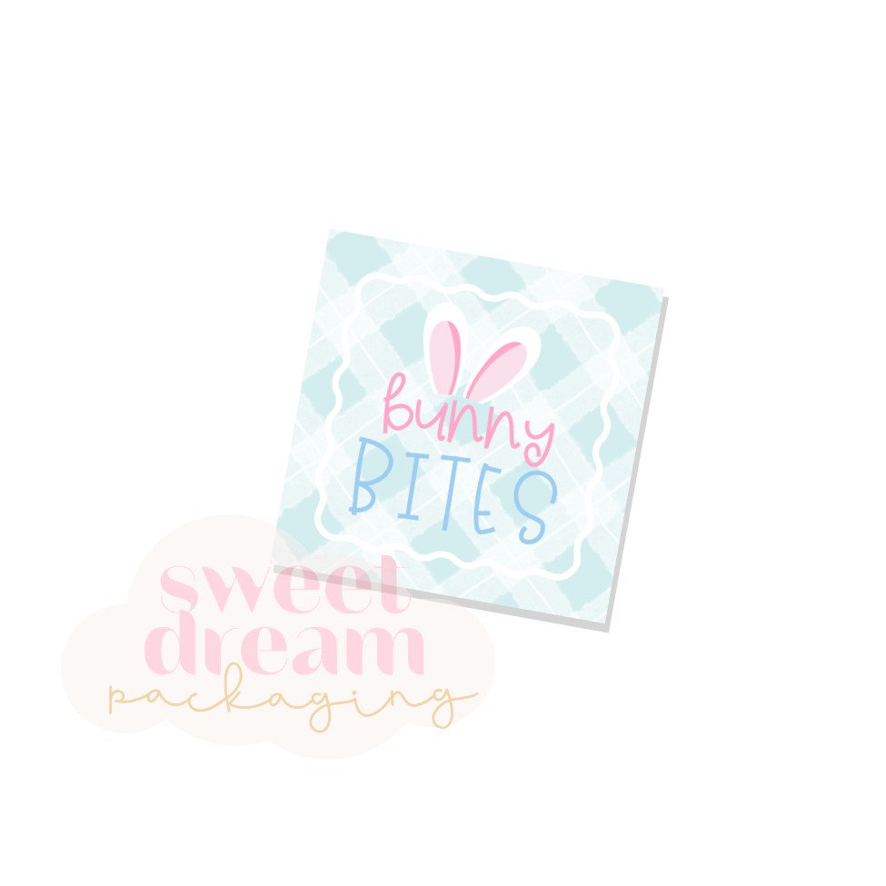 bunny bites 2.5" square tag - digital download