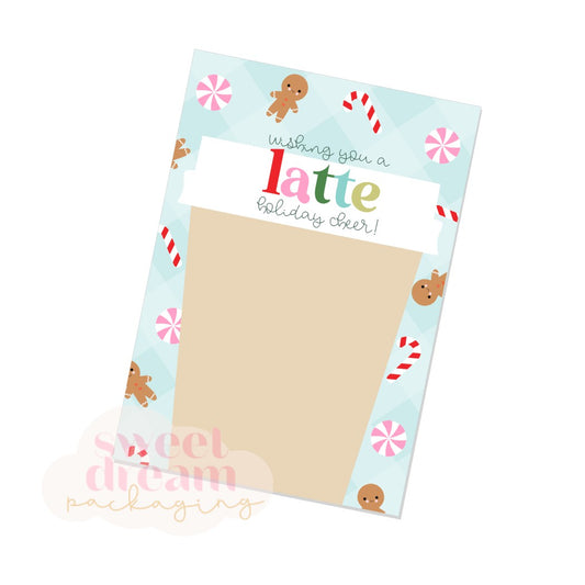 wishing you a latte holiday cheer cookie card - digital download