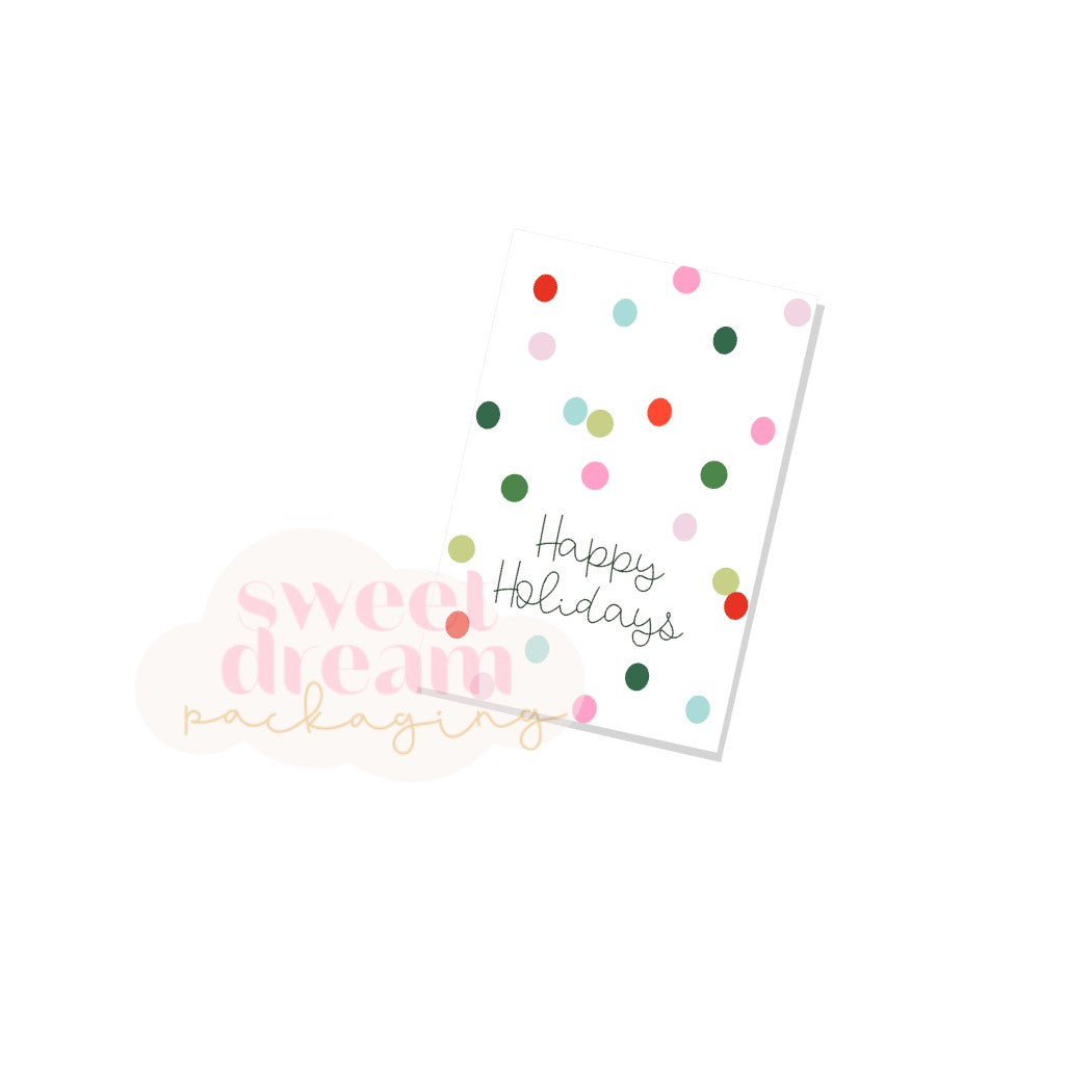 happy holidays rectangle tag - digital download