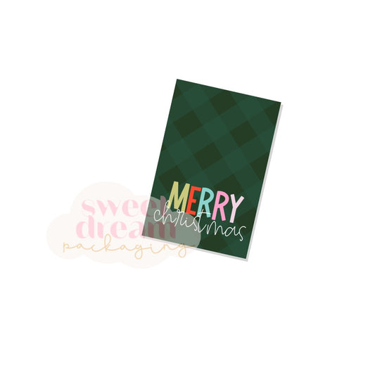 merry christmas rectangle tag - digital download