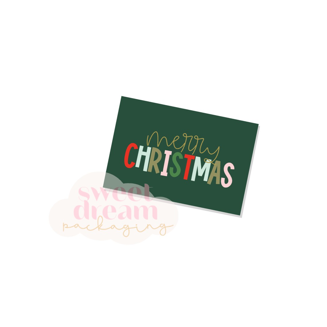 merry christmas rectangle tag - digital download