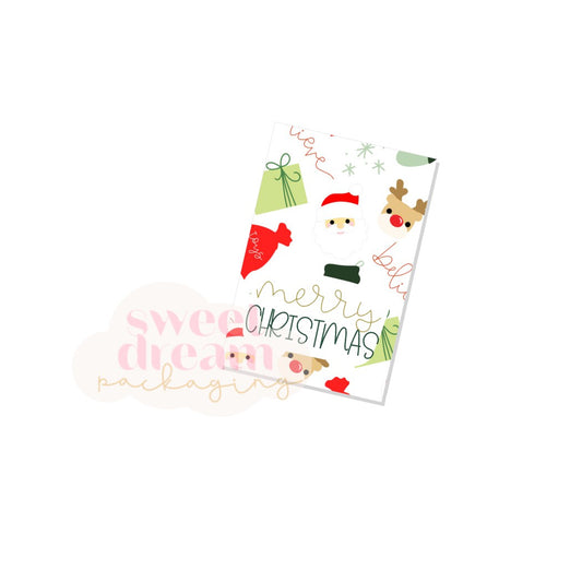 merry christmas rectangle tag - digital download