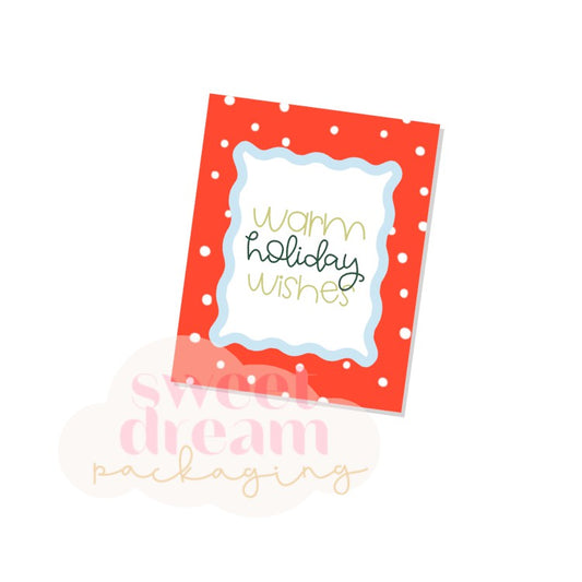 warm holiday wishes 2" x 2.5" tag - digital download