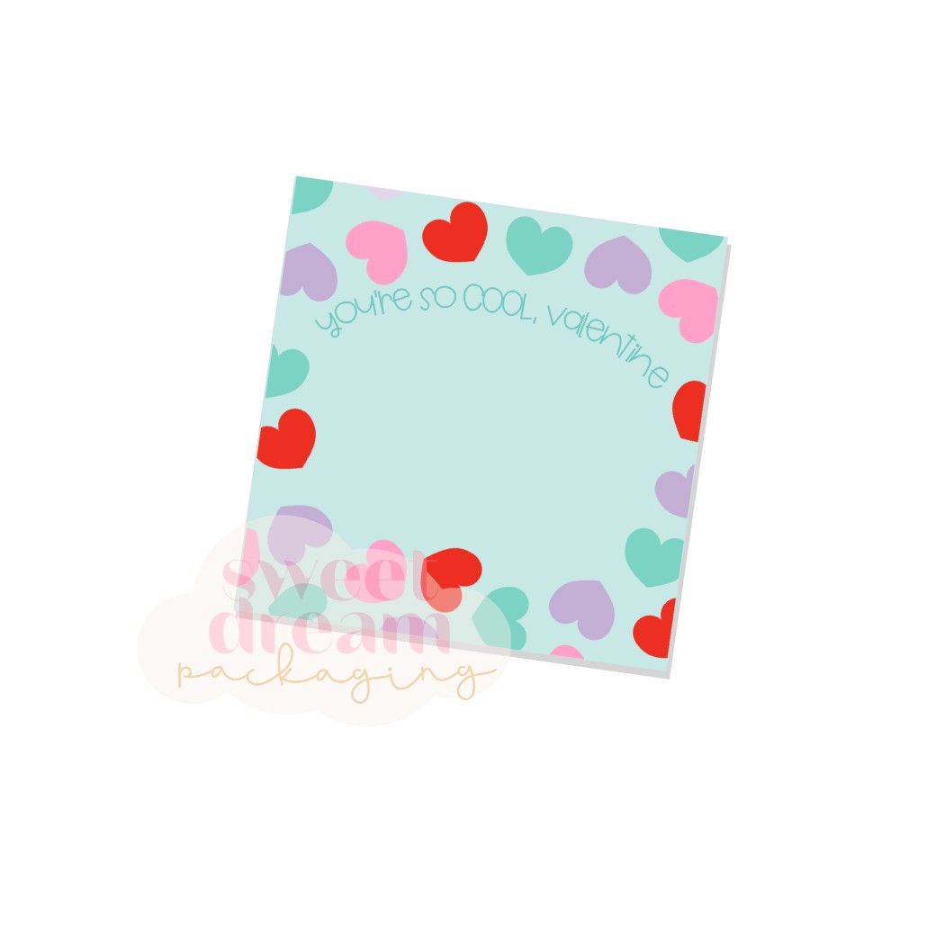 you're so cool valentine 3.25" square cookie card - digital download