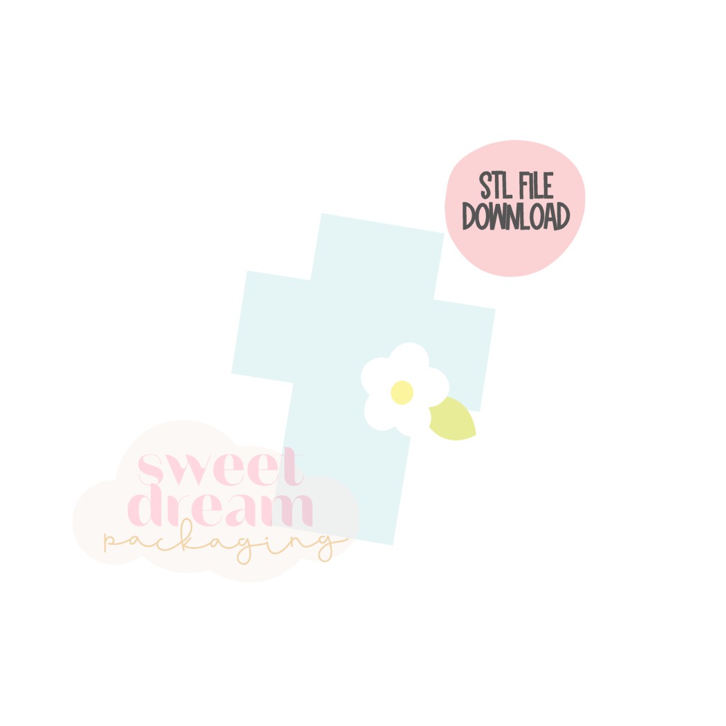 STL FILE DOWNLOAD - cross with flower mini cutter