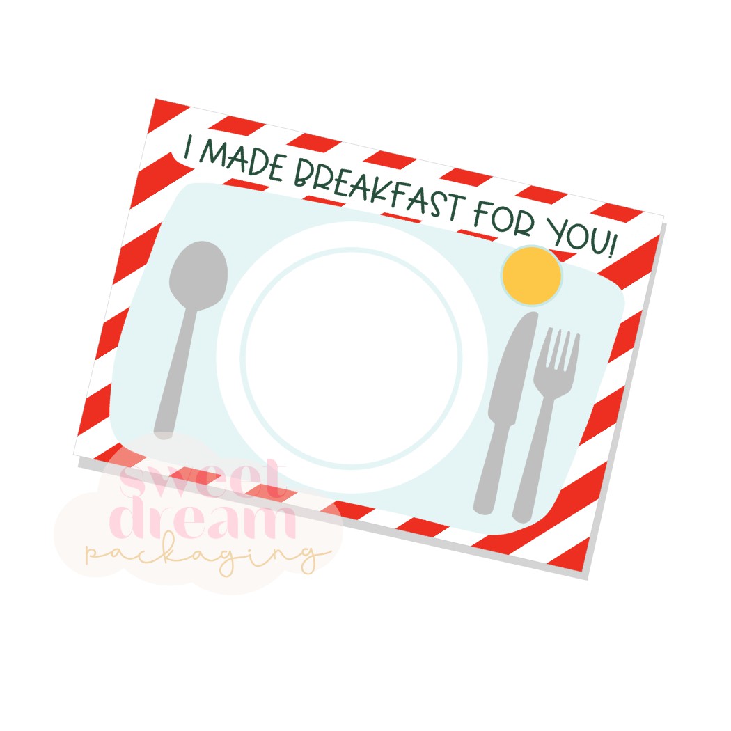 elf breakfast card - digital download