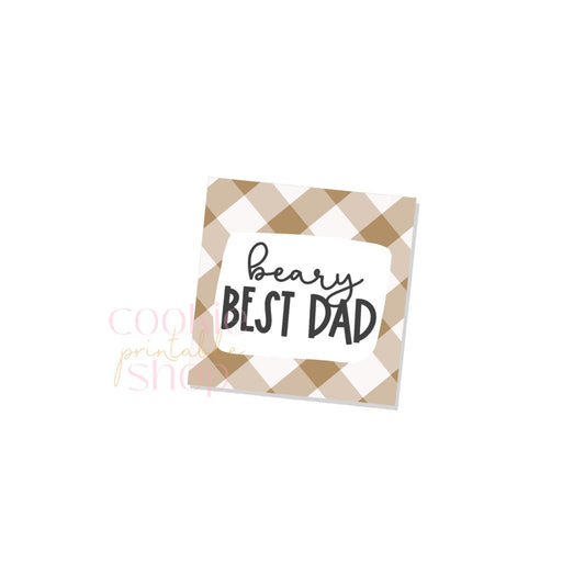beary best dad tag - digital download