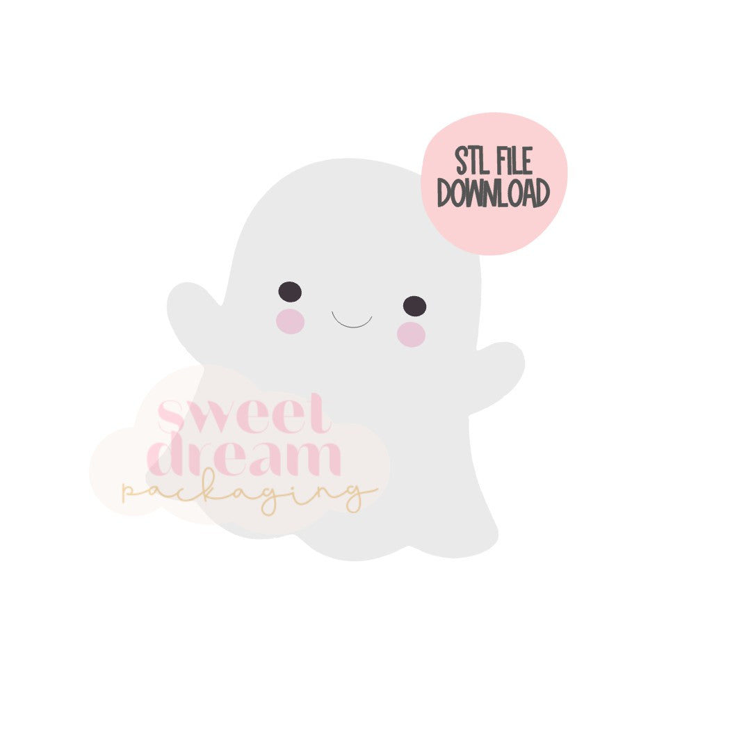 STL FILE DOWNLOAD - sweet ghost regular size cookie cutter