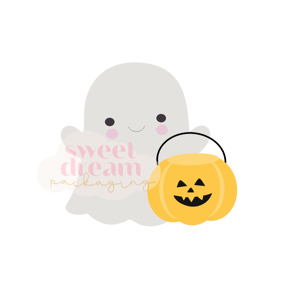 ghost with treat bucket regular size cookie cutter