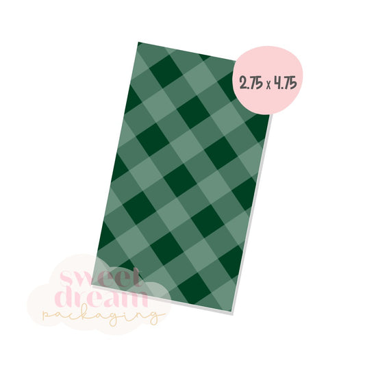 green gingham 2.75x4.75 box backer - digital download