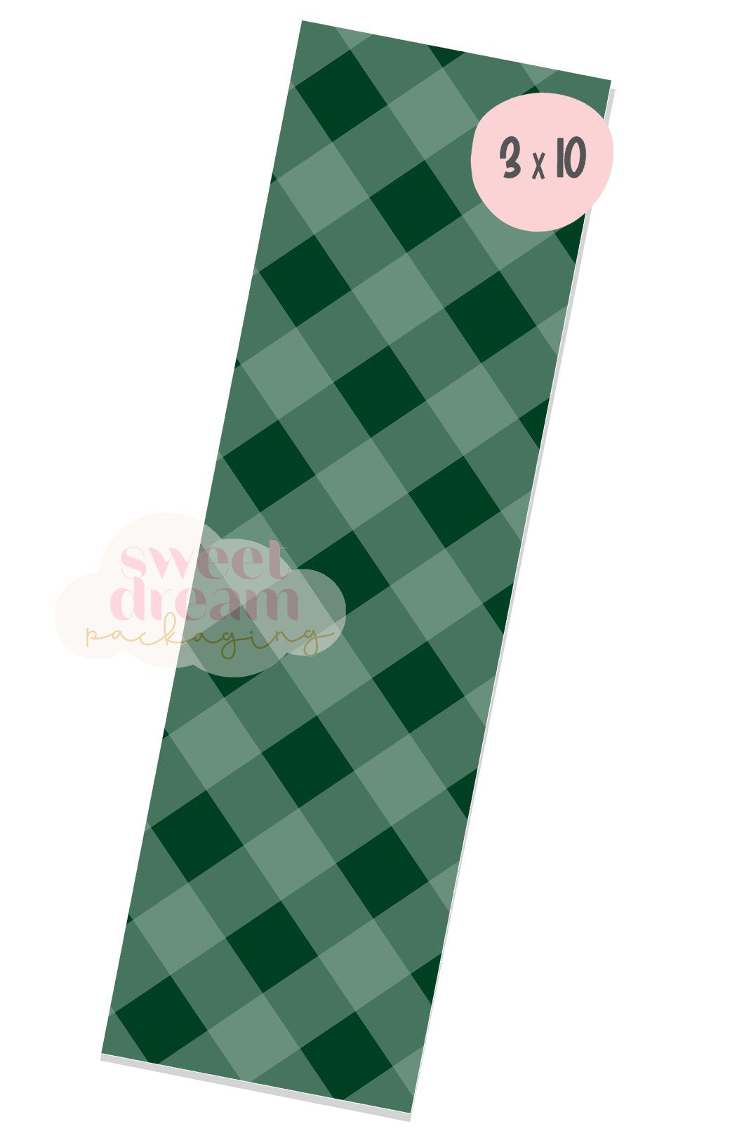 green gingham 3x10 box backer - digital download