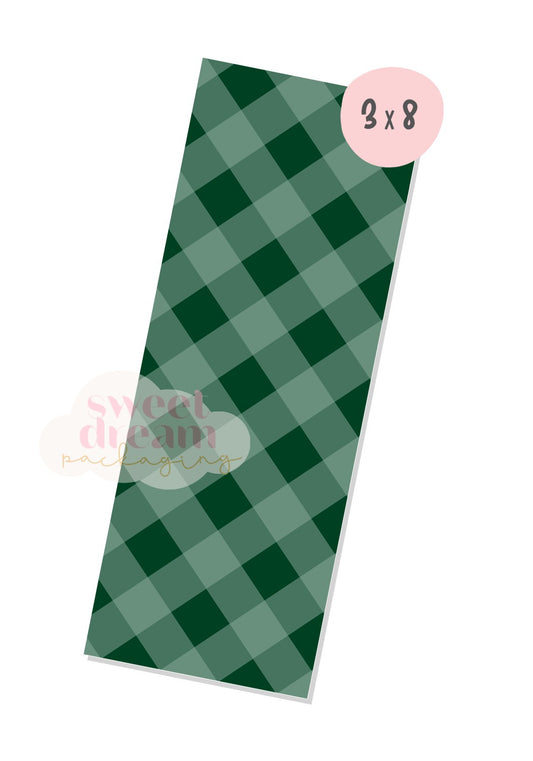 green gingham 3x8 box backer - digital download