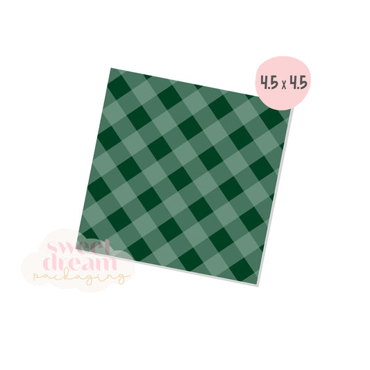 green gingham 4.5x4.5 box backer - digital download