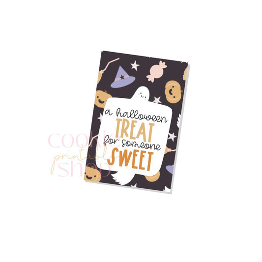 a halloween treat for someone sweet rectangle tag - digital download
