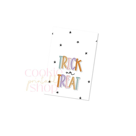 trick or treat rectangle tag - digital download