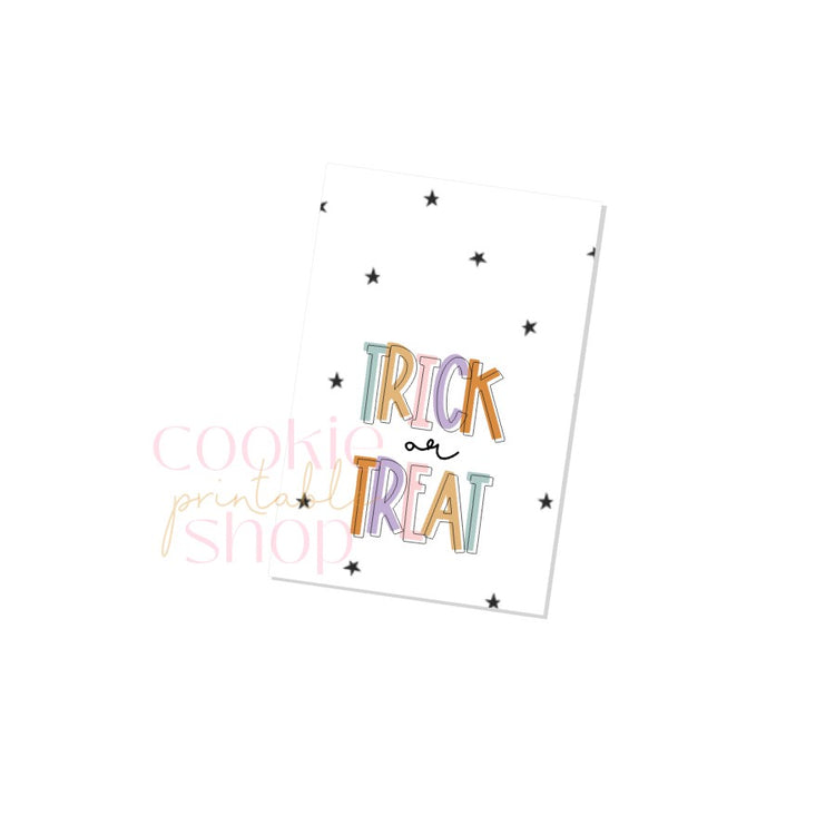 trick or treat rectangle tag - digital download
