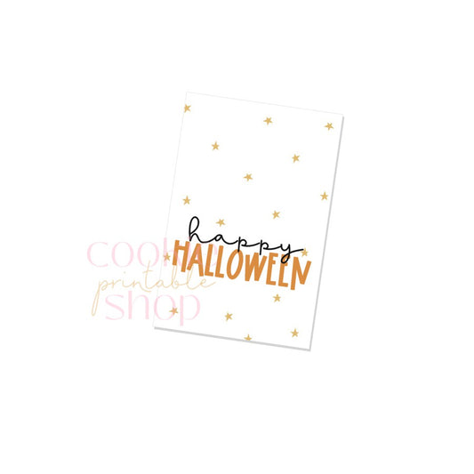 happy halloween rectangle tag - digital download