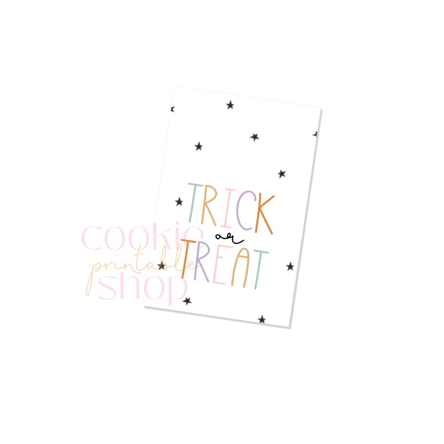 trick or treat rectangle tag - digital download