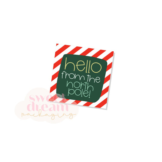 hello from the north pole 2" tags - digital download