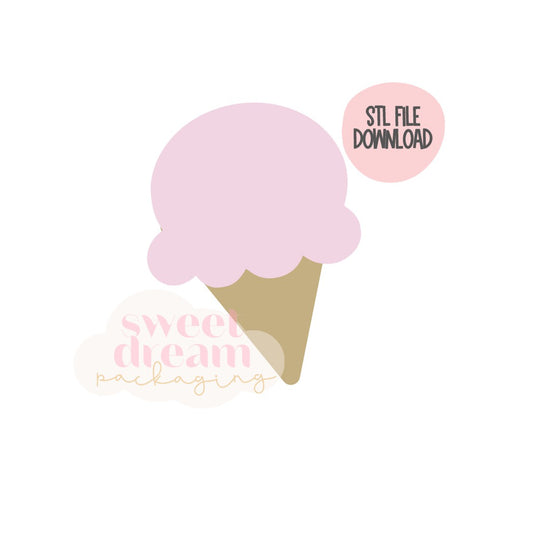 STL FILE DOWNLOAD -  regular size ice cream cone cutter