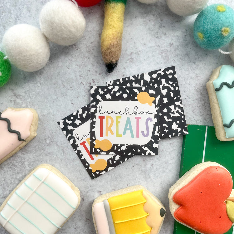 lunchbox treats square tags - pack of 24