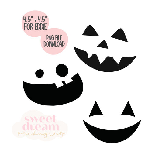 4.5" jack o lantern faces for edible printers  - digital download