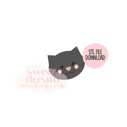 STL FILE DOWNLOAD - kitty cat mini cookie cutter