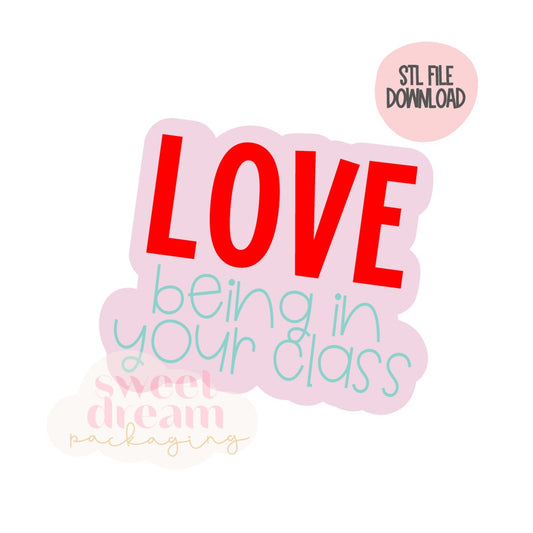 STL FILE DOWNLOAD - love being in your class plaque
