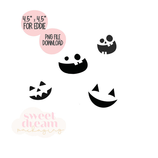 4.5" mini jack o lantern faces for edible printers  - digital download